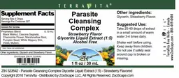 Label for Parasite Cleansing Complex Strawberry Flavor