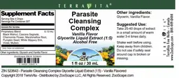 Label for Parasite Cleansing Complex Vanilla Flavor