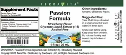 Label for Passion Formula Strawberry Flavor