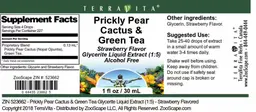 Label for Prickly Pear Cactus & Green Tea Strawberry Flavor