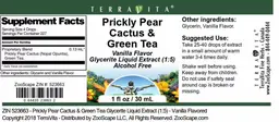 Label for Prickly Pear Cactus & Green Tea Vanilla Flavor