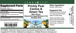 Label for Prickly Pear Cactus & Green Tea Mint Flavor