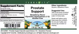 Label for Prostate Support Strawberry Flavor
