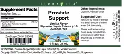 Label for Prostate Support Vanilla Flavor