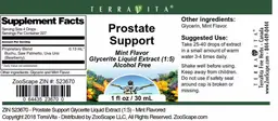 Label for Prostate Support Mint Flavor