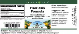 Label for Psoriasis Formula Chocolate Flavor