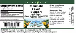 Label for Rheumatic Fever Support Mint Flavor