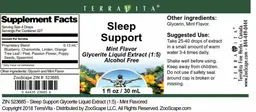 Label for Sleep Support Mint Flavor