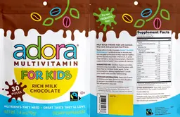 Label for Adora Multivitamin for Kids Rich Milk Chocolate