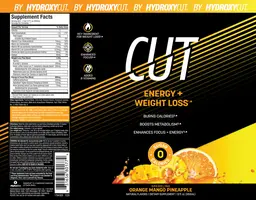 Label for CUT Sparkling Orange Mango Pineapple