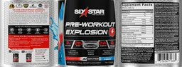 Label for Pre-Workout Explosion Icy Rocket Freeze