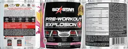Label for Pre-Workout Explosion Pink Lemonade