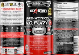 Label for Pre-Workout N.O. Fury Elite Series