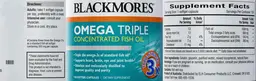 Label for Omega Triple Concentrated Fish Oil
