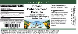 Label for Breast Enhancement Formula Strawberry Flavor