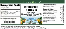 Label for Bronchitis Formula Mint Flavor