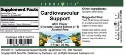 Label for Cardiovascular Support Mint Flavor
