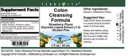 Label for Colon Cleansing Formula Strawberry Flavor