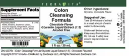 Label for Colon Cleansing Formula Chocolate Flavor