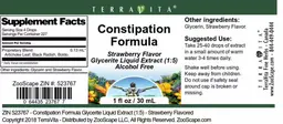 Label for Constipation Formula Strawberry Flavor