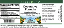 Label for Depurative Formula Strawberry Flavor