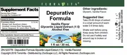 Label for Depurative Formula Vanilla Flavor