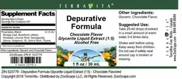 Label for Depurative Formula Chocolate Flavor