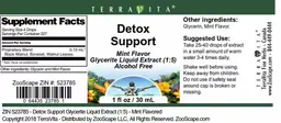 Label for Detox Support Mint Flavor