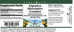 Label for Digestive Stimulation Complex Strawberry Flavor