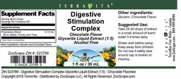 Label for Digestive Stimulation Complex Chocolate Flavor