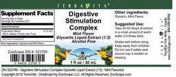 Label for Digestive Stimulation Complex Mint Flavor