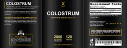 Label for Colostrum 2000 mg