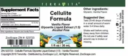 Label for Cellulite Formula Vanilla Flavor