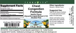 Label for Chest Congestion Formula Vanilla Flavor