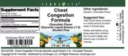Label for Chest Congestion Formula Chocolate Flavor