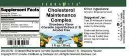 Label for Cholesterol Maintenance Complex Strawberry Flavor