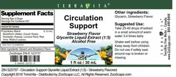 Label for Circulation Support Strawberry Flavor