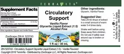 Label for Circulatory Support Vanilla Flavor