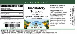 Label for Circulatory Support Mint Flavor