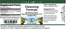 Label for Cleansing Formula Strawberry Flavor