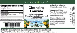 Label for Cleansing Formula Chocolate Flavor