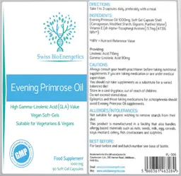 Label for Evening Primrose Oil 1000 mg
