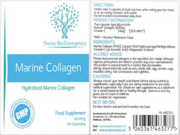 Label for Marine Collagen 600 mg