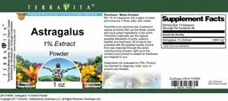 Label for Astragalus 1% Extract Powder