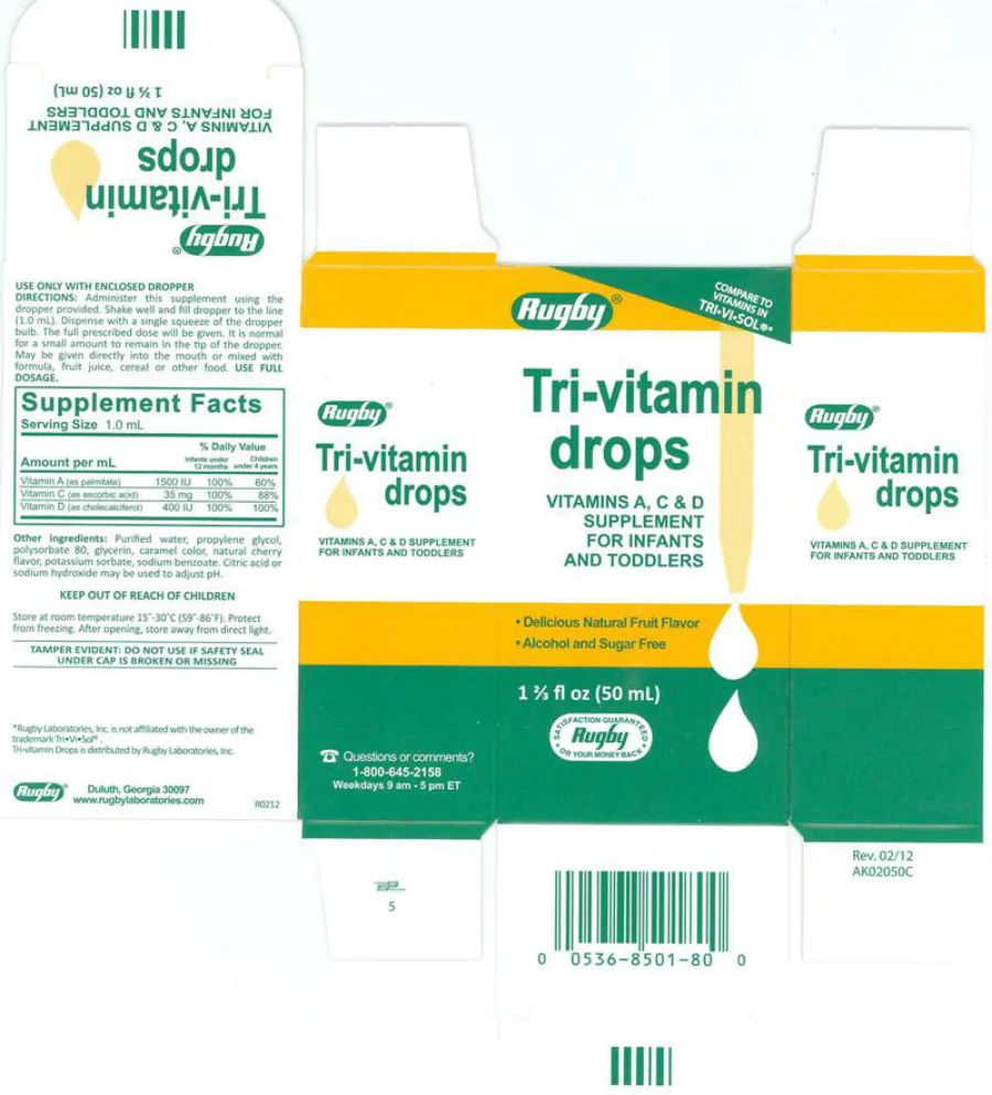 Label for Tri-Vitamin Drops