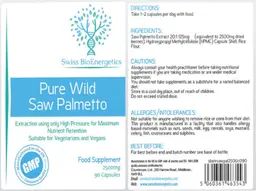 Label for Pure Wild Saw Palmetto