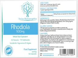 Label for Rhodiola 500 mg