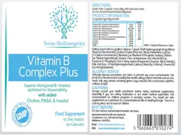 Label for Vitamin B Complex Plus