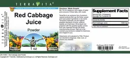 Label for Red Cabbage Juice Powder