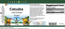 Label for Catuba 0.6% Extract Powder